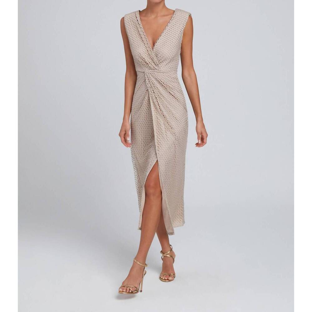 NEW LAURA BERNAL gathered dress in beige